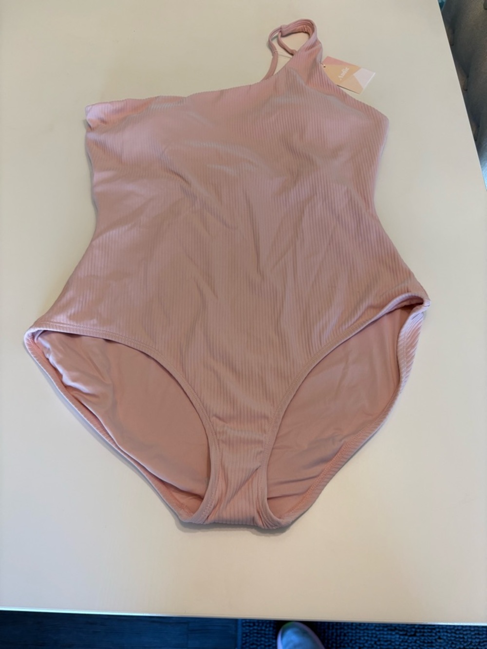 NWT Andie Wynwood ribbed 1 piece blush XL tall